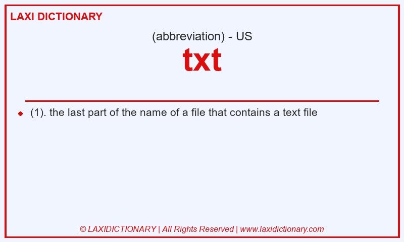 Definition txt in American English