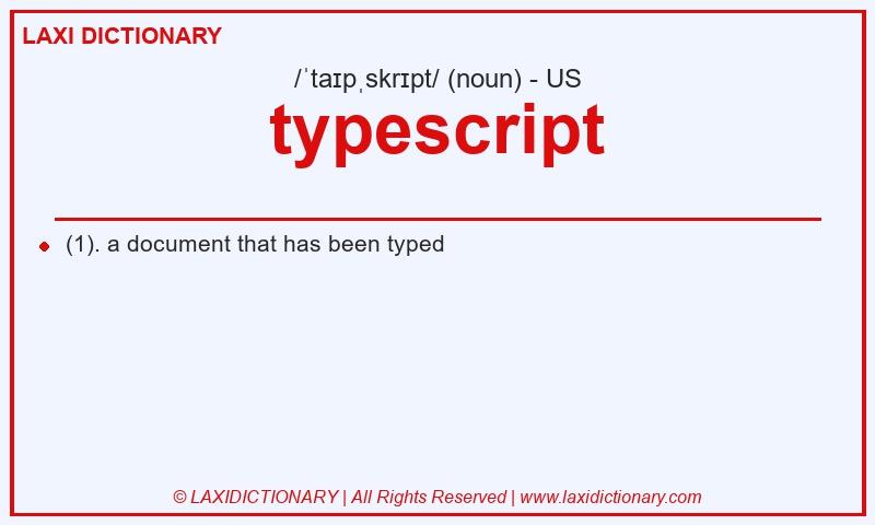 Definition typescript in American English