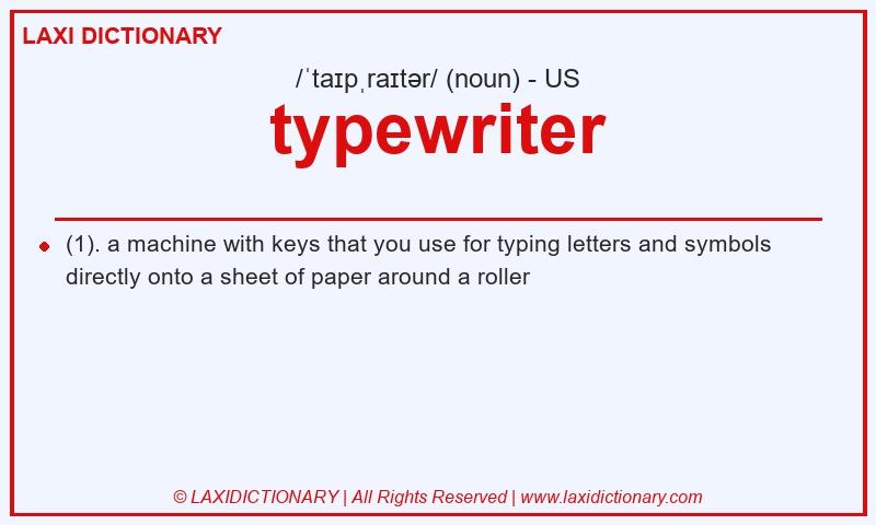 Definition typewriter in American English