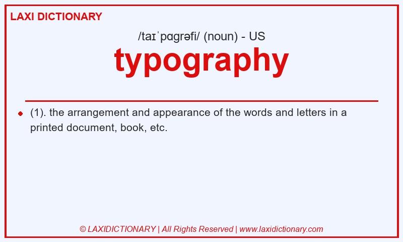 Definition typography in American English