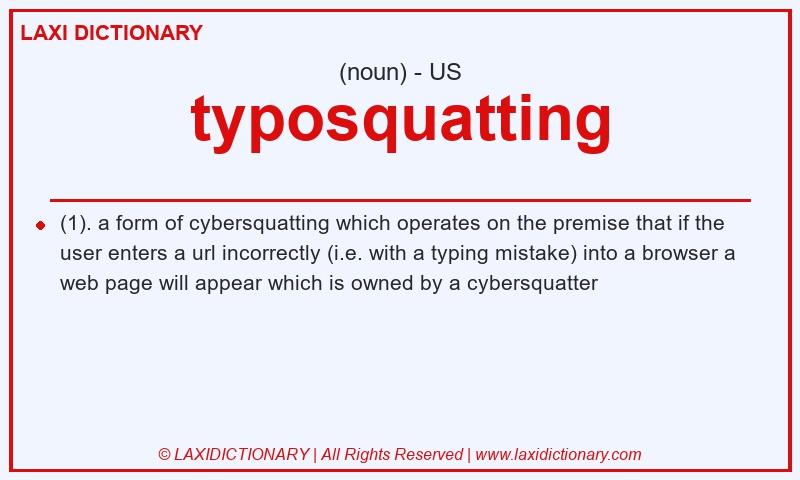 Definition typosquatting in American English