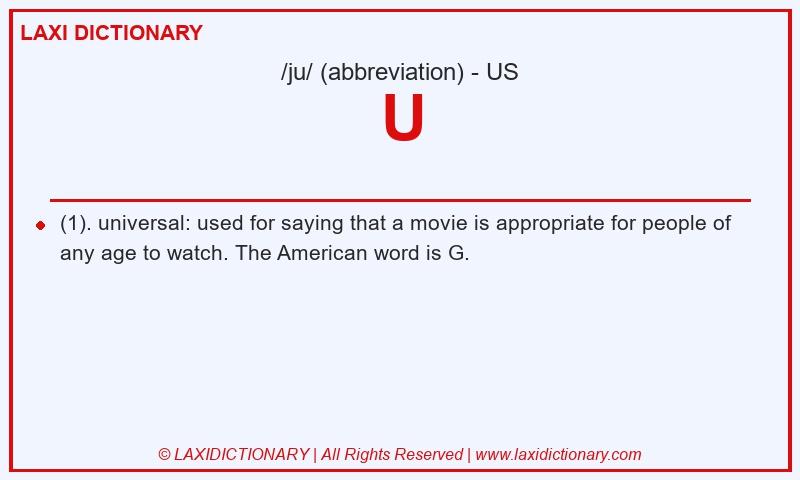 Definition U in American English