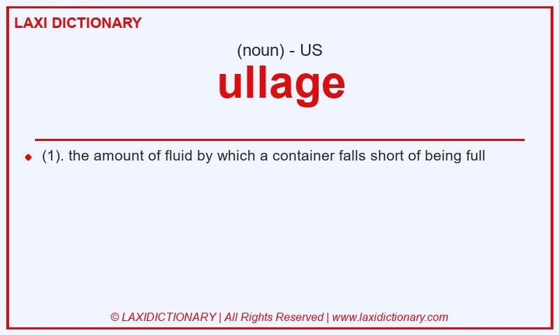 Definition ullage in American English
