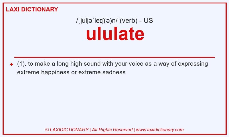 Definition ululate in American English