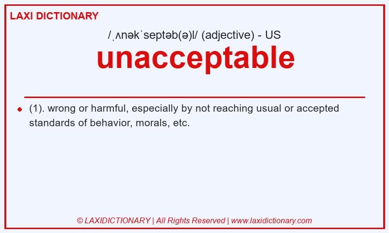 Definition unacceptable in American English