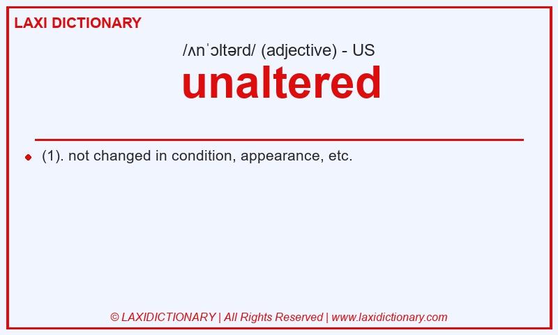 Definition unaltered in American English