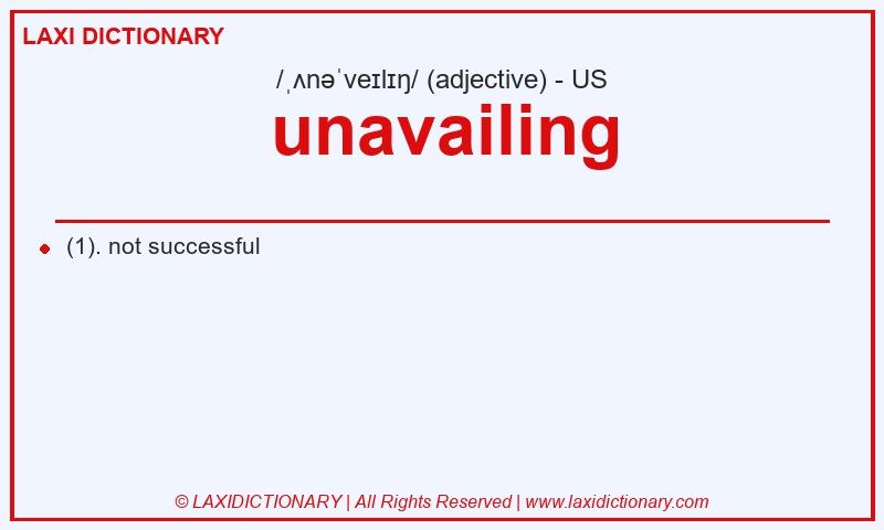 Definition unavailing in American English
