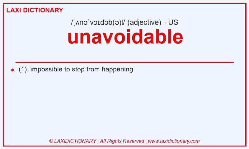 Definition unavoidable in American English