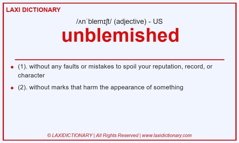 Definition unblemished in American English