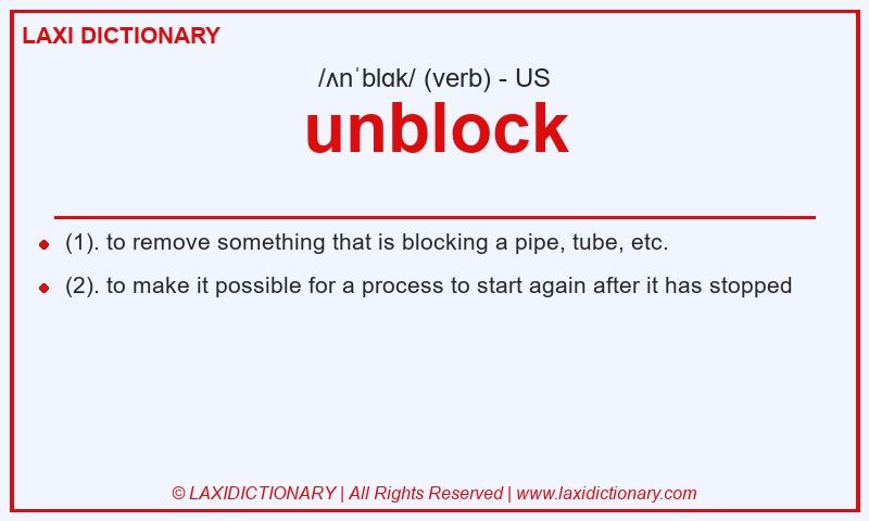 Definition unblock in American English