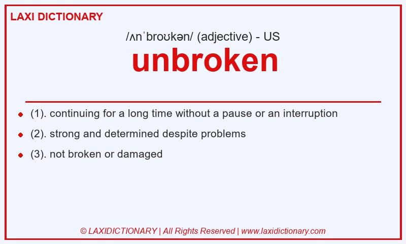 Definition unbroken in American English