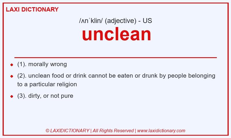 Definition unclean in American English