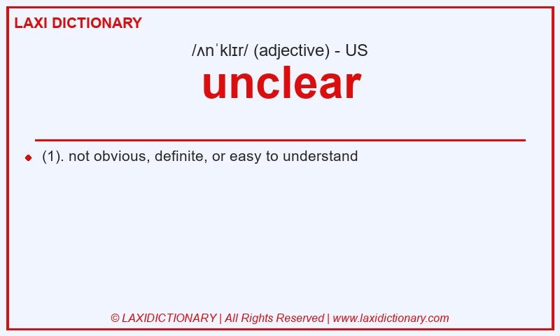 Definition unclear in American English