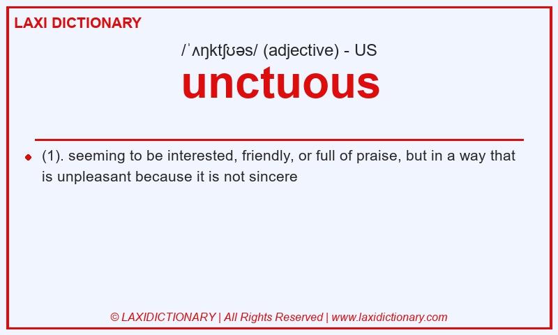 Definition unctuous in American English