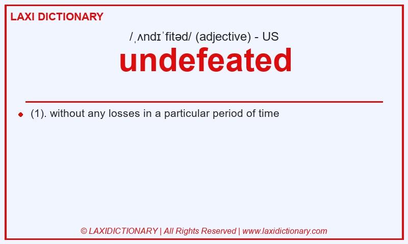 Definition undefeated in American English