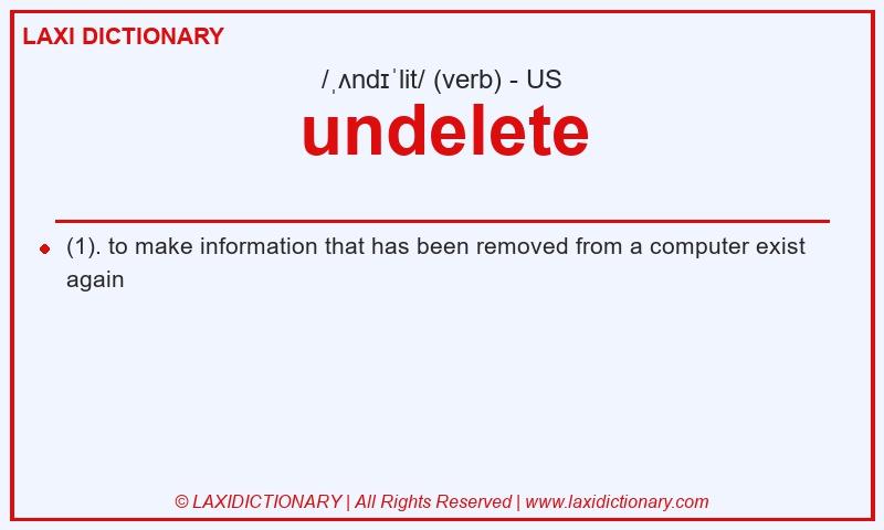 Definition undelete in American English