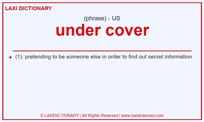 Definition under cover in American English