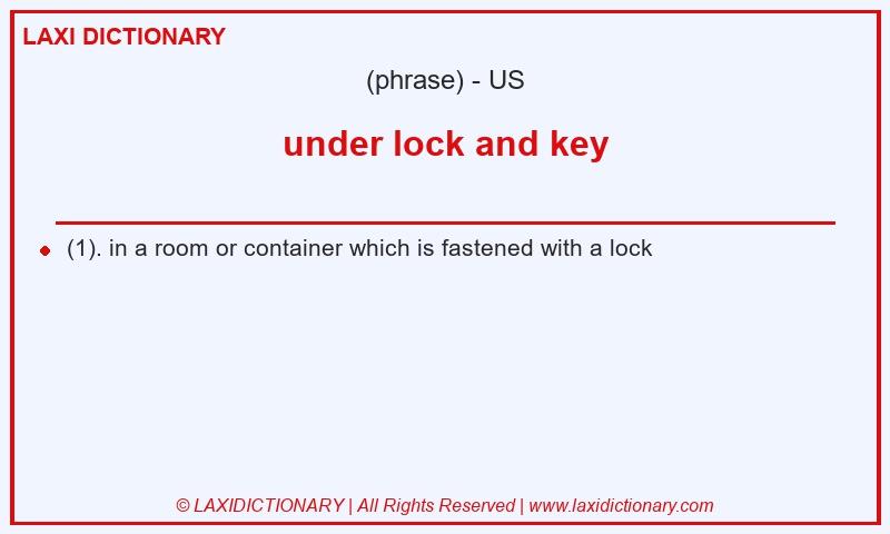 Definition under lock and key in American English