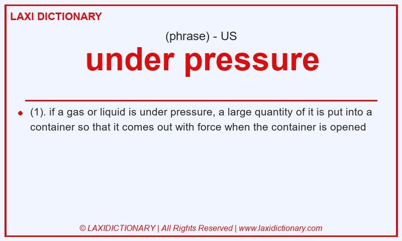 Definition under pressure in American English