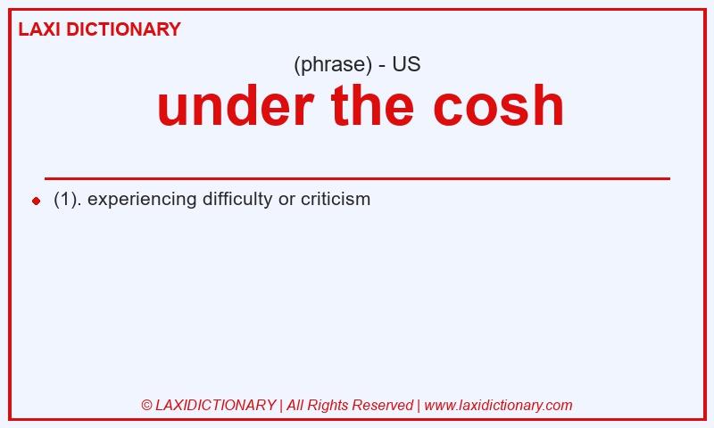 Definition under the cosh in American English
