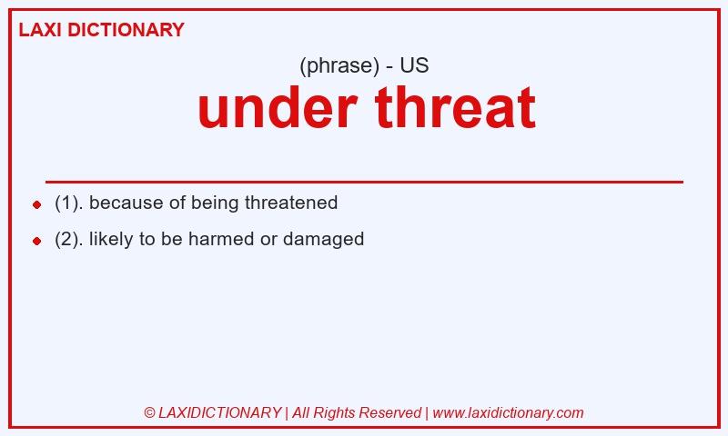 Definition under threat in American English