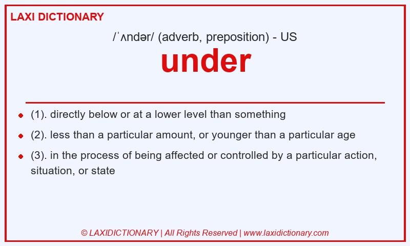 Definition under in American English