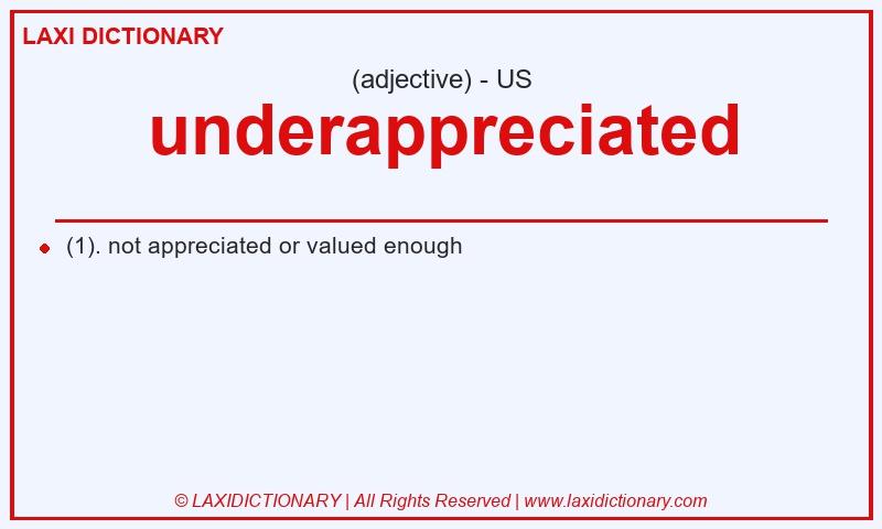 Definition underappreciated in American English