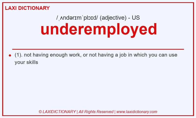 Definition underemployed in American English
