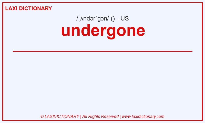 Definition undergone in American English