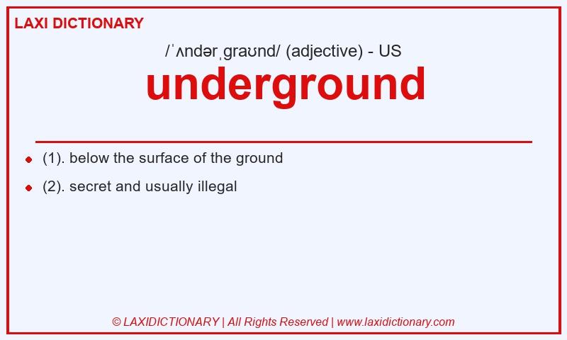 Definition underground in American English