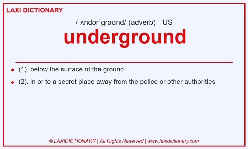 Definition underground in American English