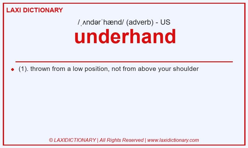 Definition underhand in American English