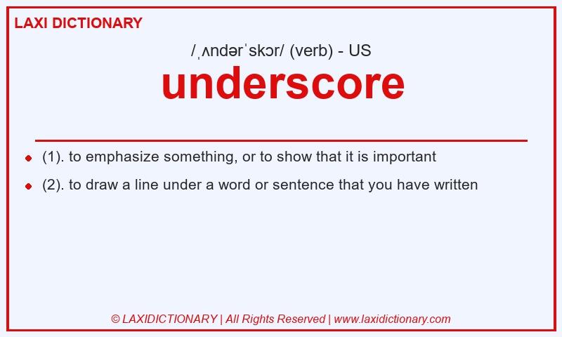 Definition underscore in American English