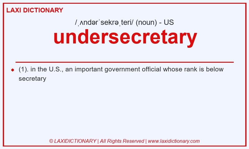 Definition undersecretary in American English