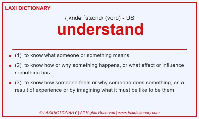 Definition understand in American English
