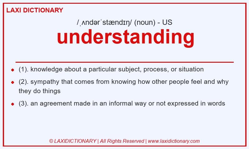 Definition understanding in American English