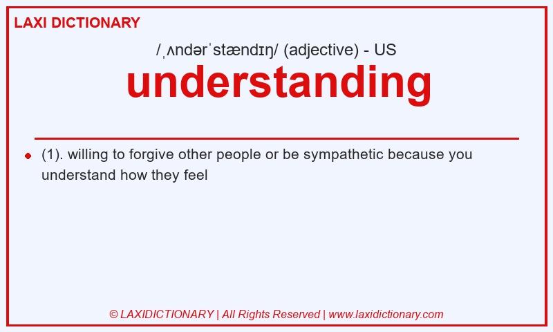 Definition understanding in American English