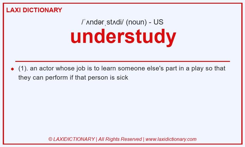 Definition understudy in American English