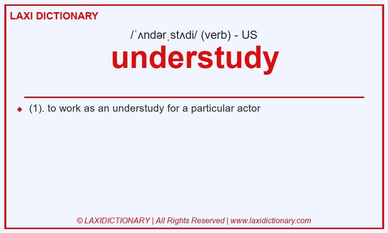 Definition understudy in American English
