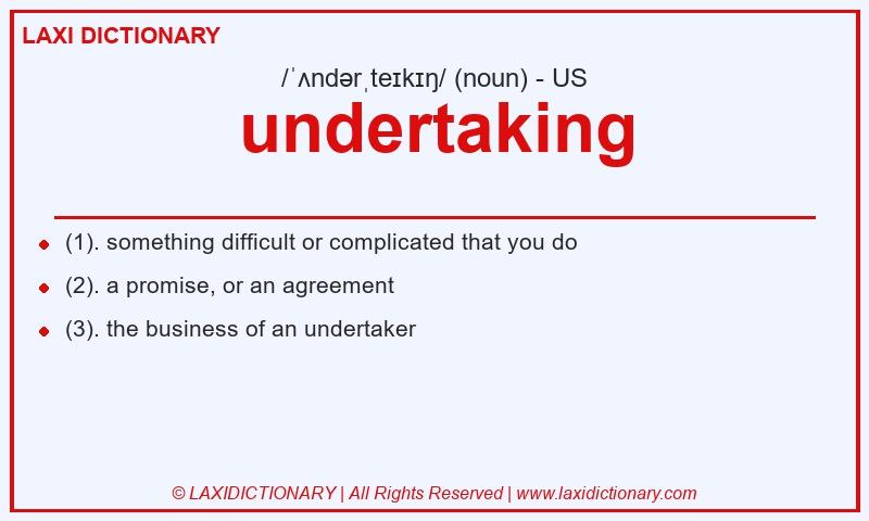 Definition undertaking in American English