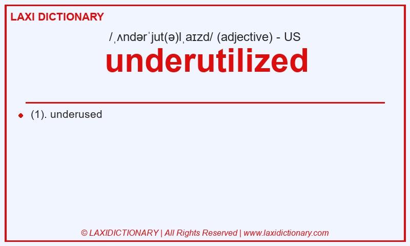 Definition underutilized in American English