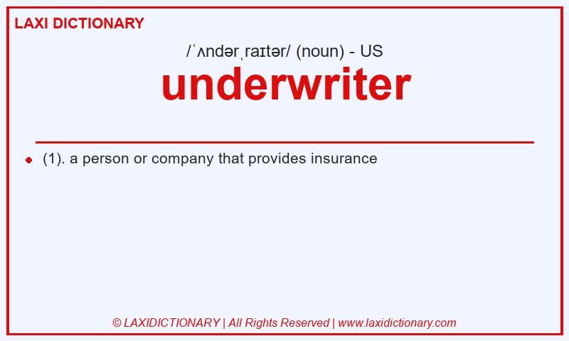 Definition underwriter in American English