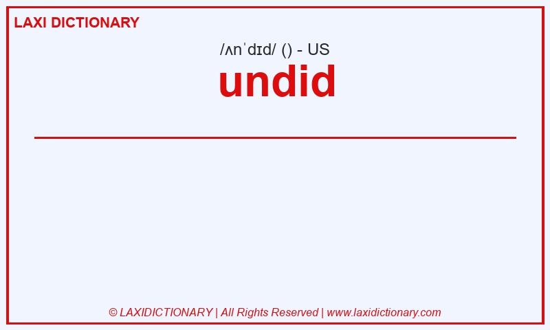Definition undid in American English