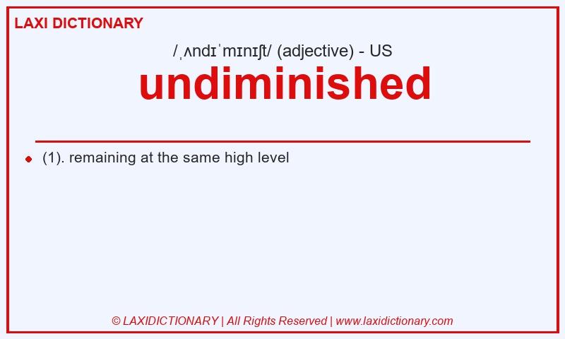 Definition undiminished in American English