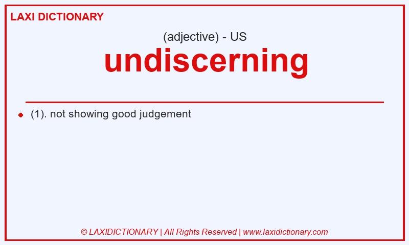 Definition undiscerning in American English