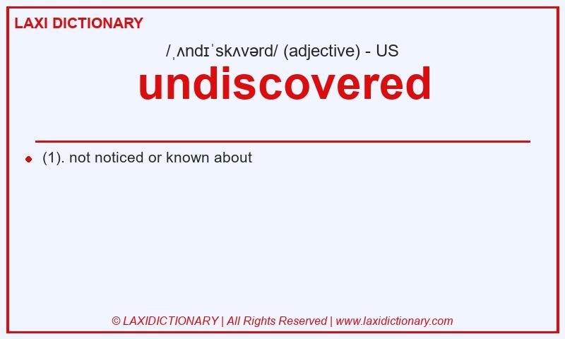 Definition undiscovered in American English
