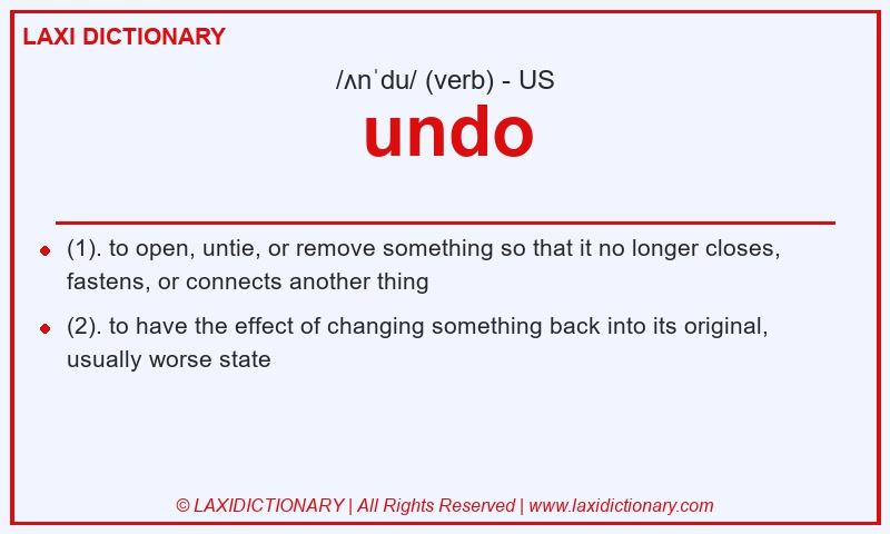 Definition undo in American English