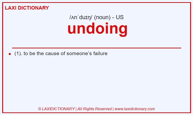 Definition undoing in American English
