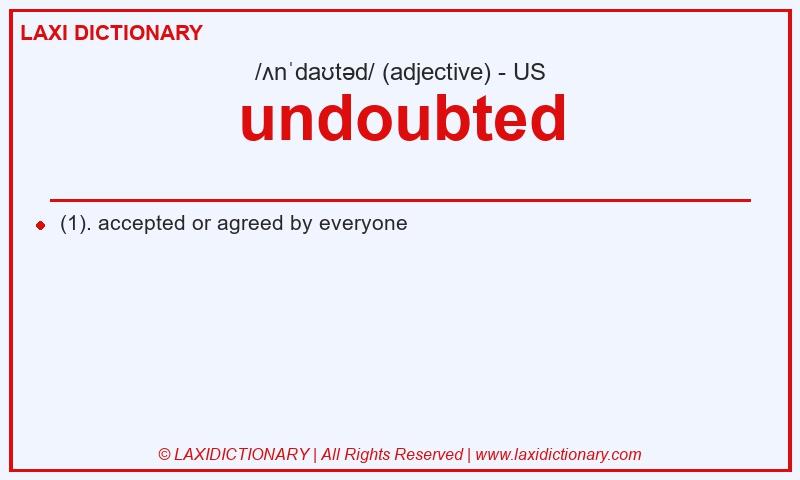 Definition undoubted in American English
