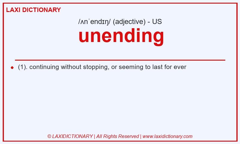 Definition unending in American English